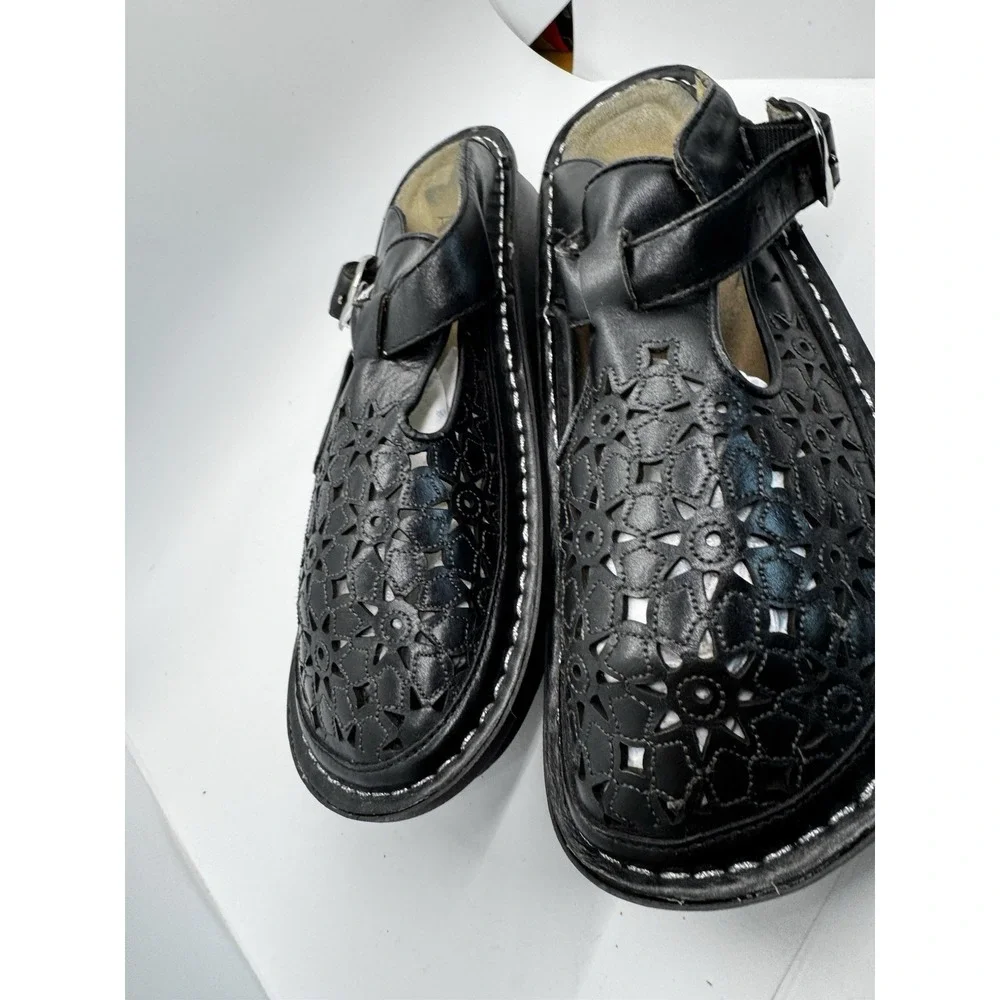 Alegria Comfort Shoes Women's EU 40/ 8.5 Black Leather Slip On Classic  EUC SB20